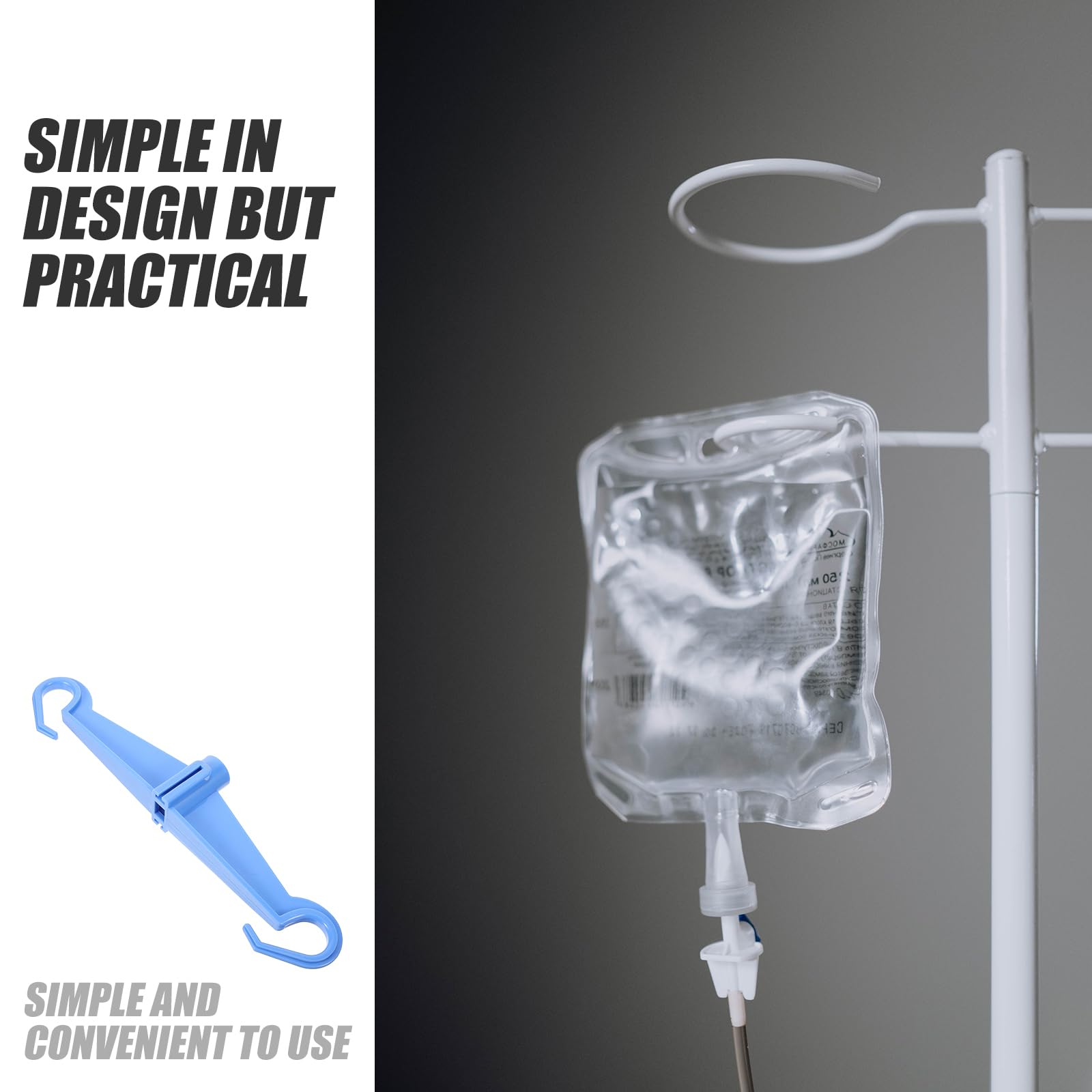Portable IV Bag Hangers - Adjustable Drip Bag Holder Hooks for Hospital, Clinic & Home Use - Sturdy Stand Hooks for IV Fluids & Saline Bags (Set of 5) - Perfect for Medical Emergencies, Infusion Therapy & Patient Care