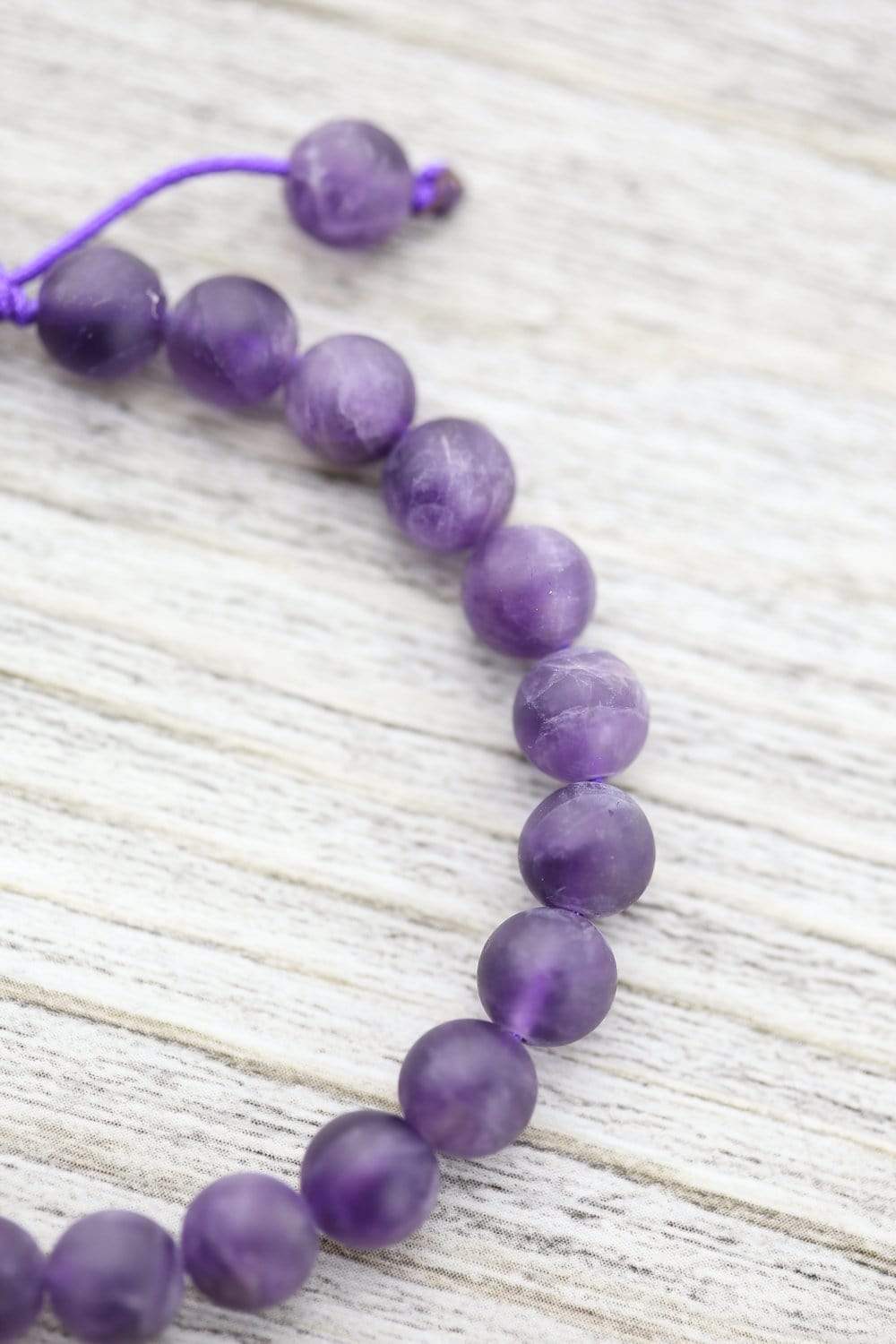 Healing Matte Amethyst Wrist Mala Beads - Natural Stone Meditation Bracelet for Stress Relief & Spiritual Balance | Perfect for Yoga, Mindfulness & Chakra Healing
