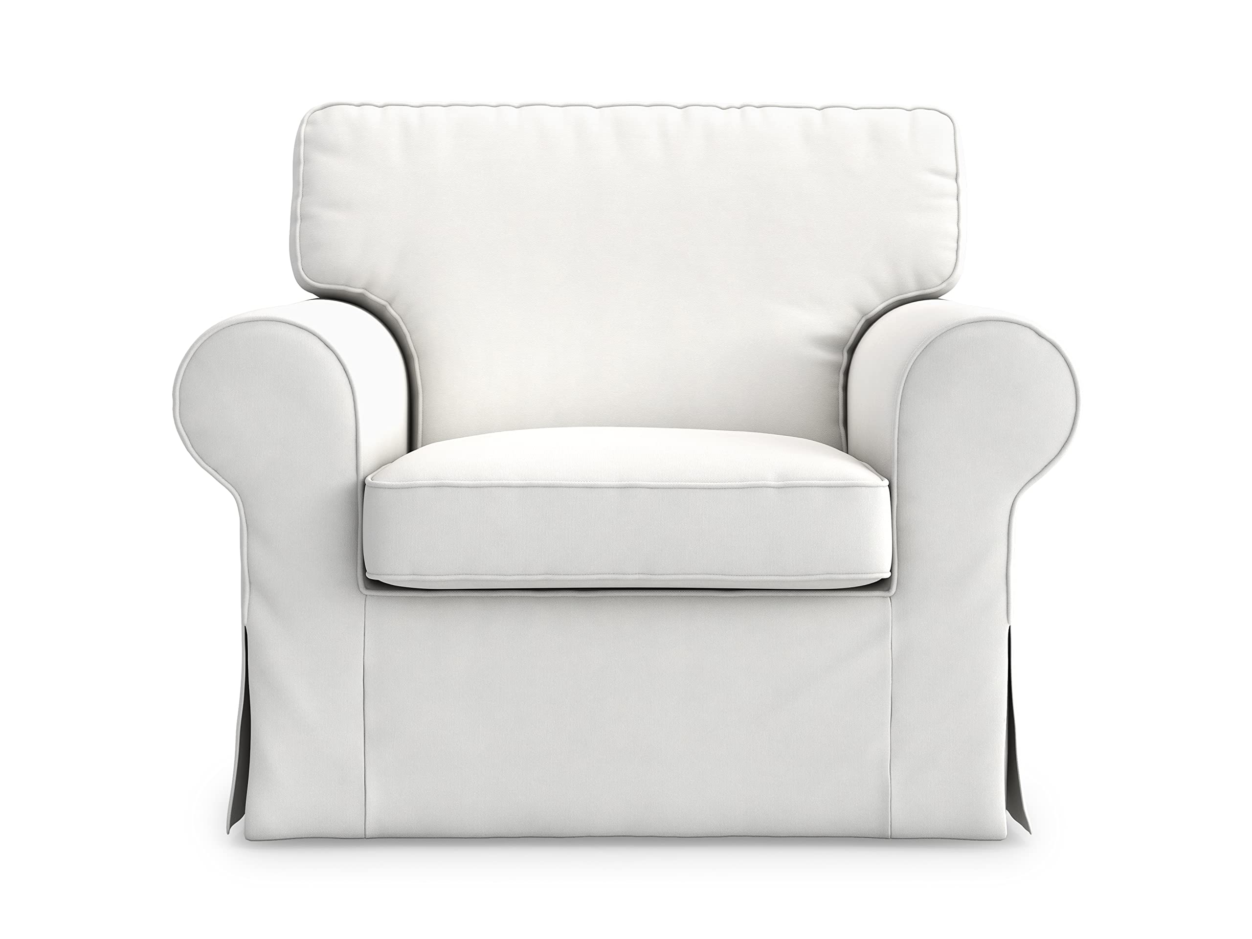 MASTERS OF COVERS Ektorp Armchair Slipcover - 5 Color Options, Cotton White Replacement Cover for IKEA Ektorp Chair (Not Compatible with Uppland Series Sofa) - Perfect for Living Room, Bedroom & Home Decor Refresh