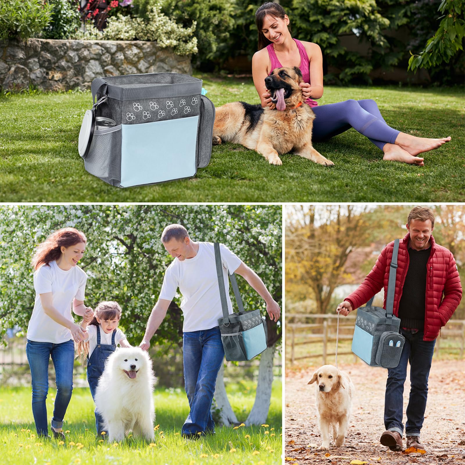 Airline Approved Dog Travel Bag with Treat Pouch - Includes 2 Food Containers & Travel Bowls - Perfect Weekend Pet Carrier for Supplies & Accessories - Ideal for Air Travel, Road Trips & Outdoor Adventures