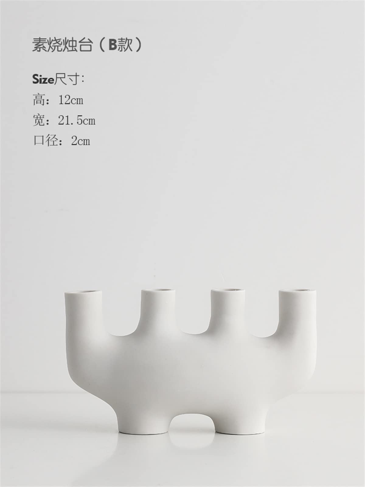 Erik Xian Ceramic Candle Holder - Modern White Candlestick for Home Decor, Water Pipe Design, Perfect for Living Room, Dining Table, Wedding Centerpiece & Gift Giving (Color: B)