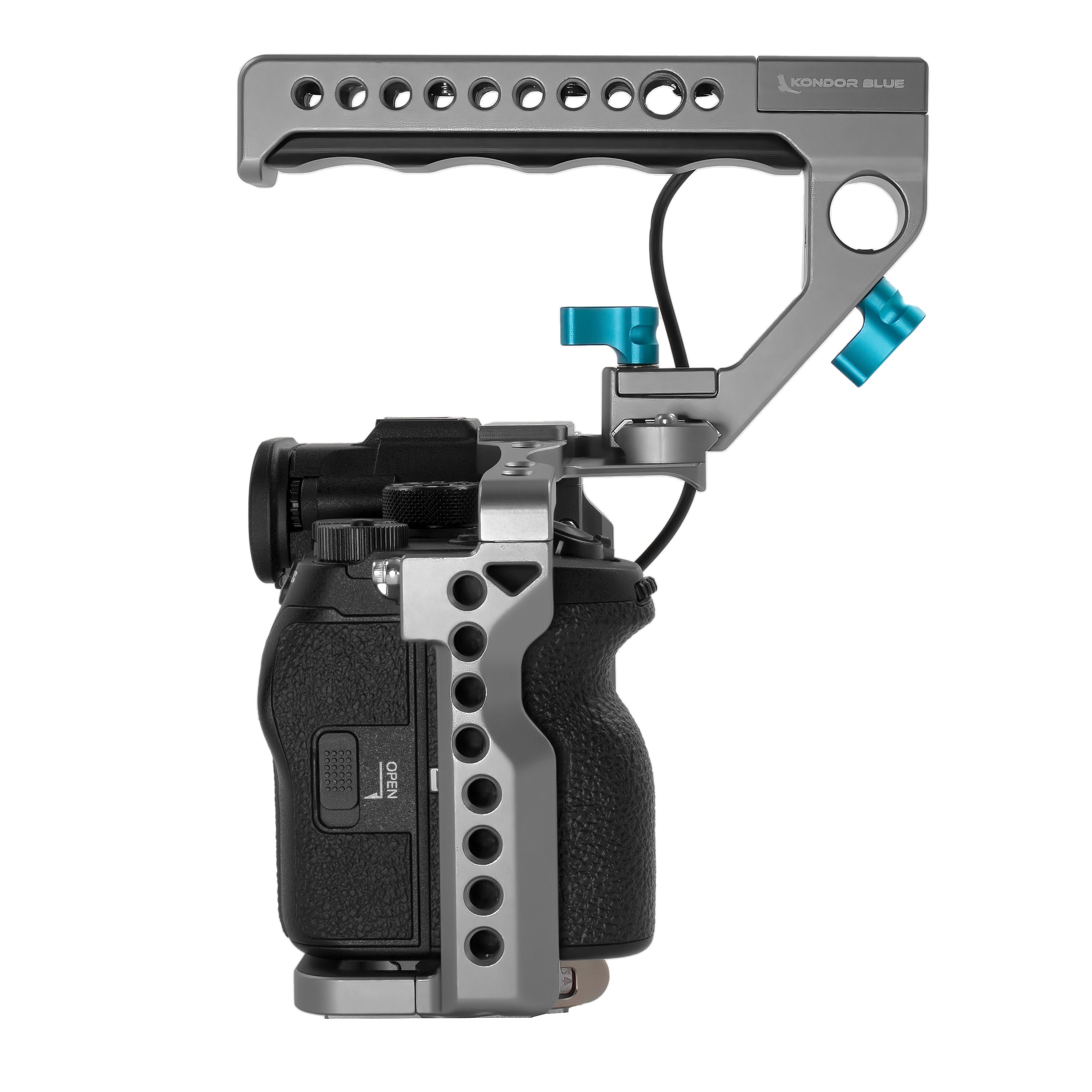 **Kondor Blue A7SIII Camera Cage with Start/Stop Trigger Handle - Compatible with Sony A7 Series (Space Gray) - Perfect for Vlogging, Filmmaking & Professional Videography**
