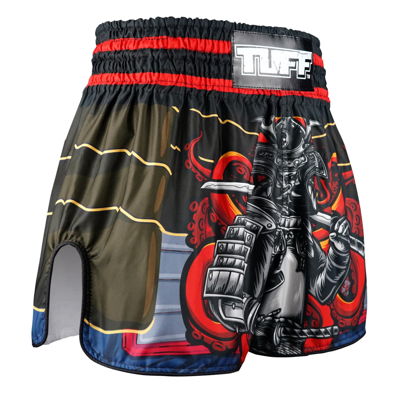 Tuff Sport Muay Thai Boxing Shorts - Retro Style Classic Slim Cut MMA Kickboxing Shorts for Men - Breathable Workout Training Gear for MMA, Muay Thai, Kickboxing & Fitness
