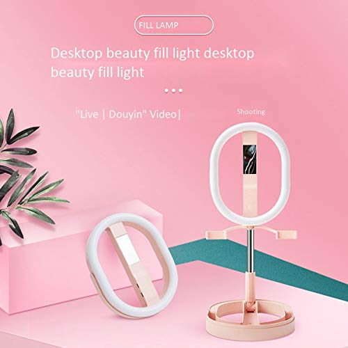 Nicfaky Adjustable Phone Stand with Selfie Ring Light - Telescopic Folding Tripod & 2 Phone Clips for Video Calls, Live Streaming & Content Creation