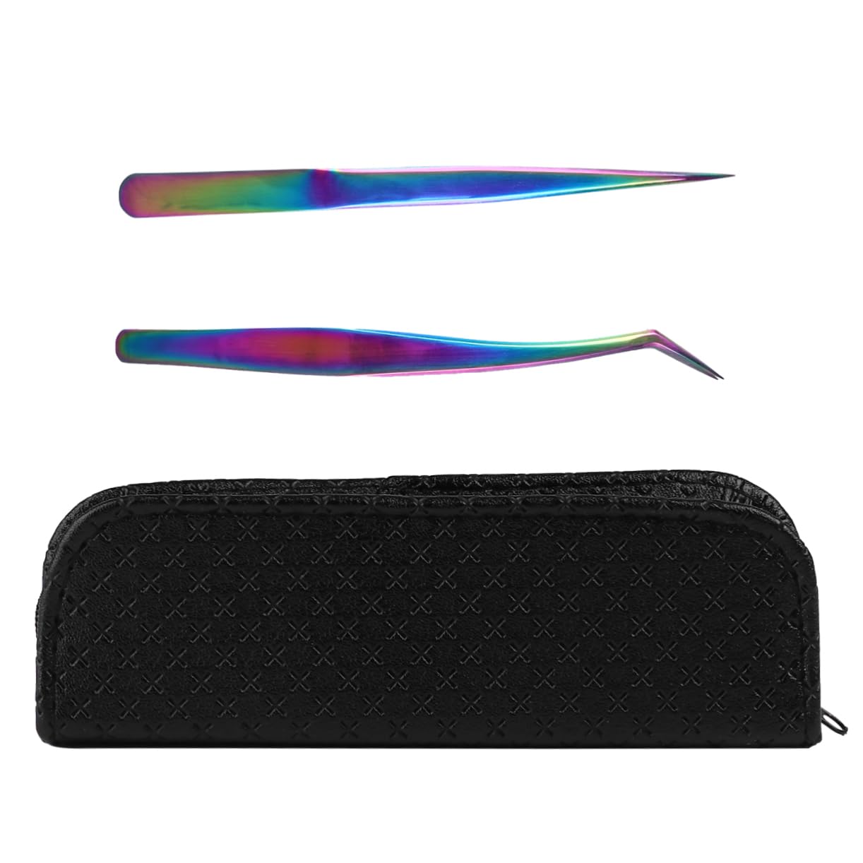 Premium Stainless Steel Eyelash Tweezers Set - Professional Lash Extension Tools for Fake Eyelashes Application (Colorful) - Perfect for Salon, Home Use & DIY Beauty