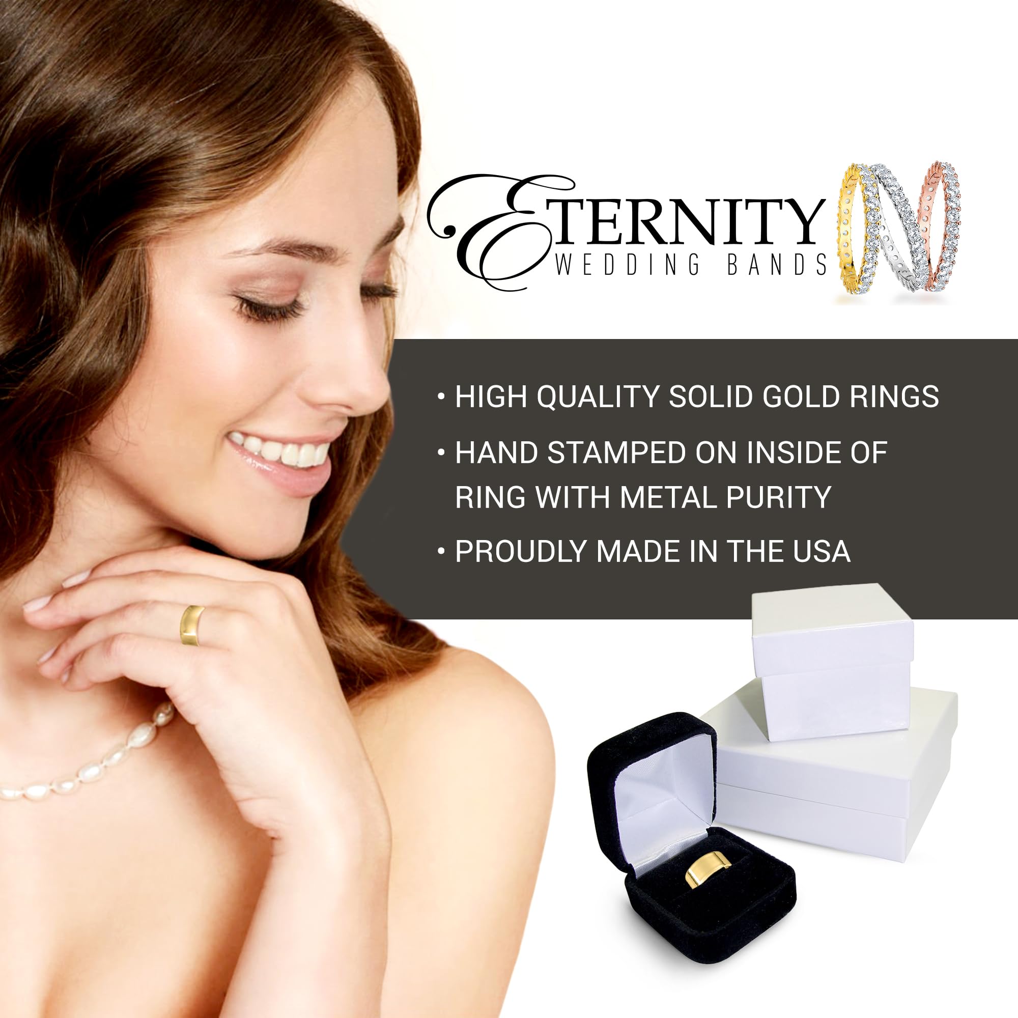 7mm Solid Gold Wedding Band for Women & Men - 10k/14k Yellow or White Gold Comfort Fit Ring - Perfect for Engagement, Anniversary & Everyday Wear