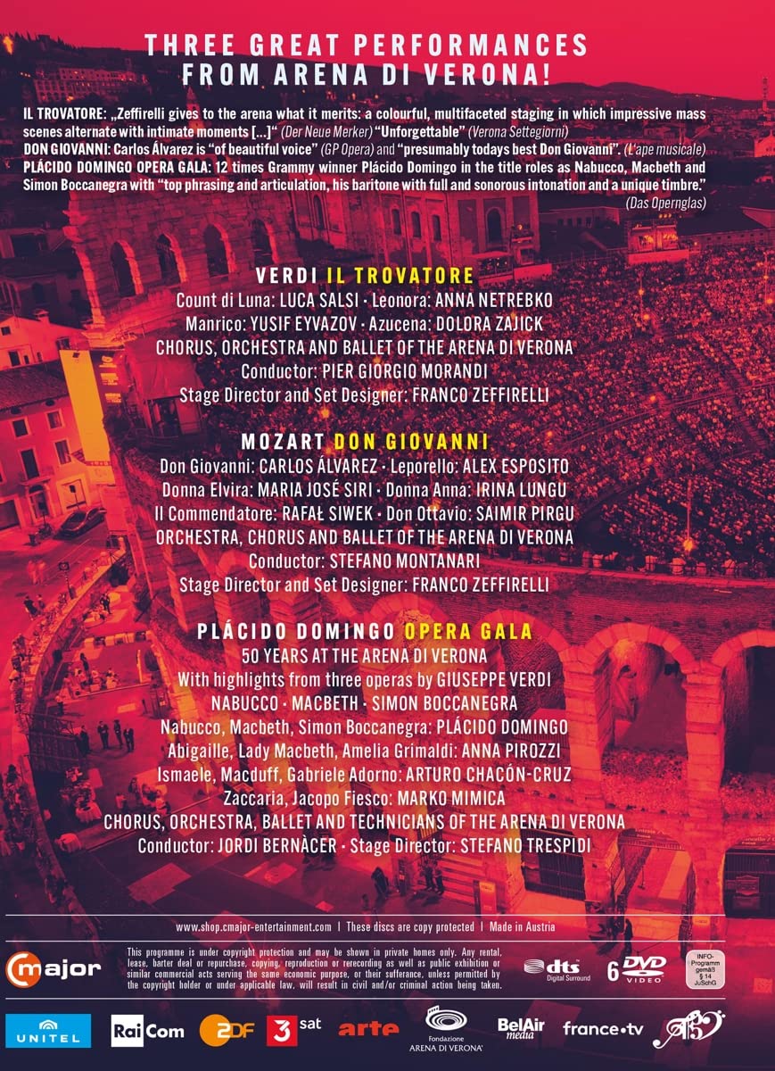Arena Di Verona Opera DVD - Classic Italian Performances & Stunning Visuals | Perfect for Opera Lovers, Home Theater & Gift Giving