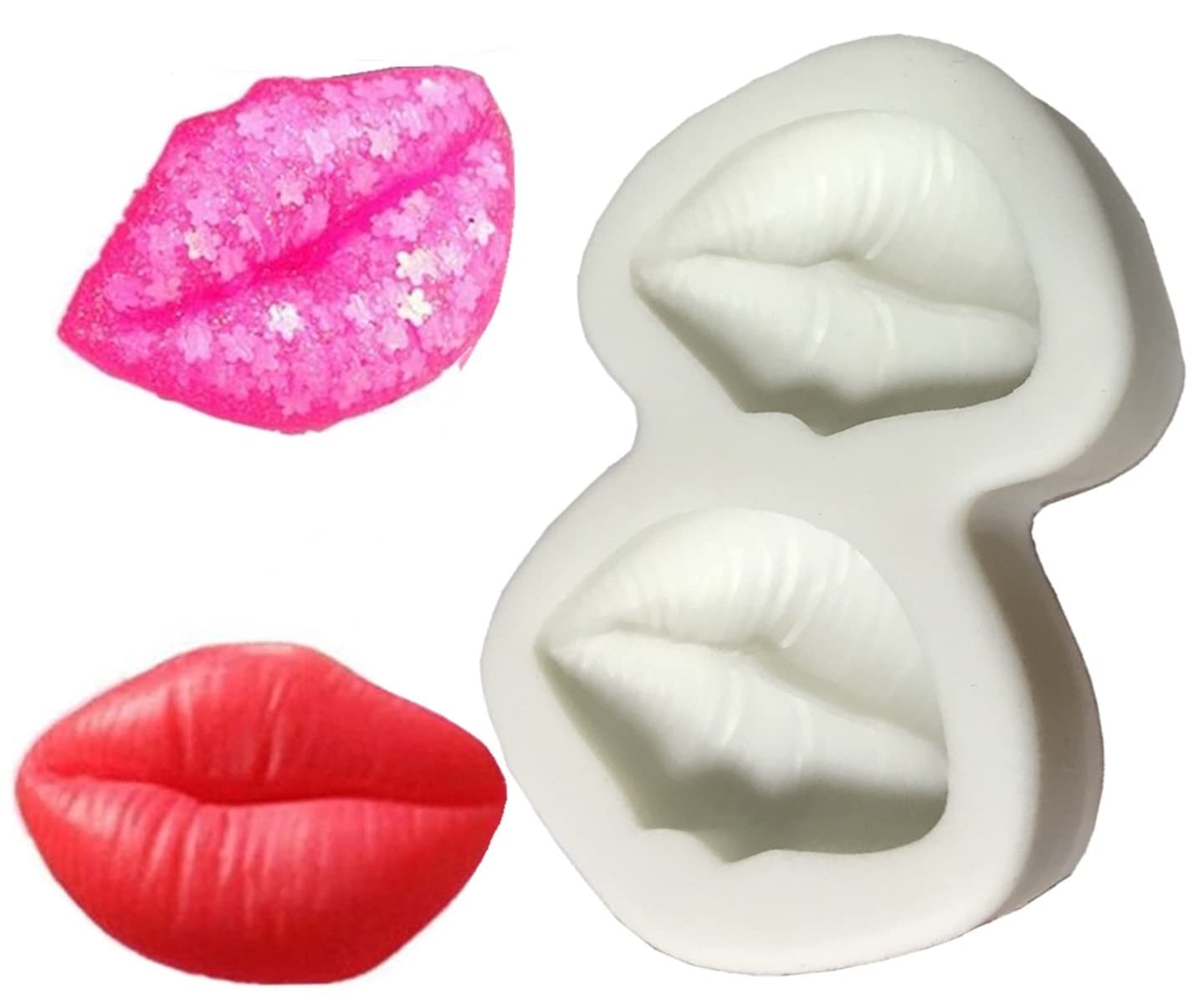3D Lips Cake Topper Silicone Mold - DIY Baking Decorations for Romantic & Birthday Parties - Chocolate, Fondant, Jelly, Soap, Candle Making - Perfect for Cupcakes, Wedding Cakes, and Dessert Decorations