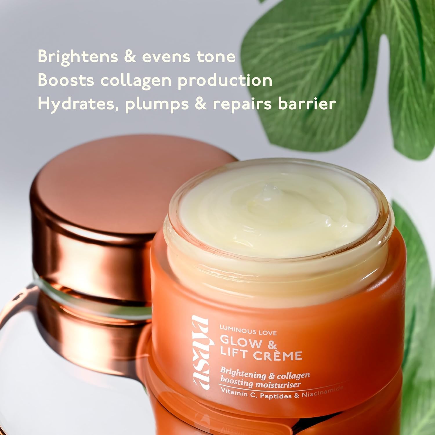 Asa...ya Vitamin C Moisturizer with Niacinamide & Peptides | Hydrating Face Cream for Glowing Skin | Barrier Repair & Even Skin Tone | Collagen Boosting Moisturizer | 50g (1.69 fl oz) Pack of 2 | Perfect for Daily Skincare Routine & Anti-Aging Care