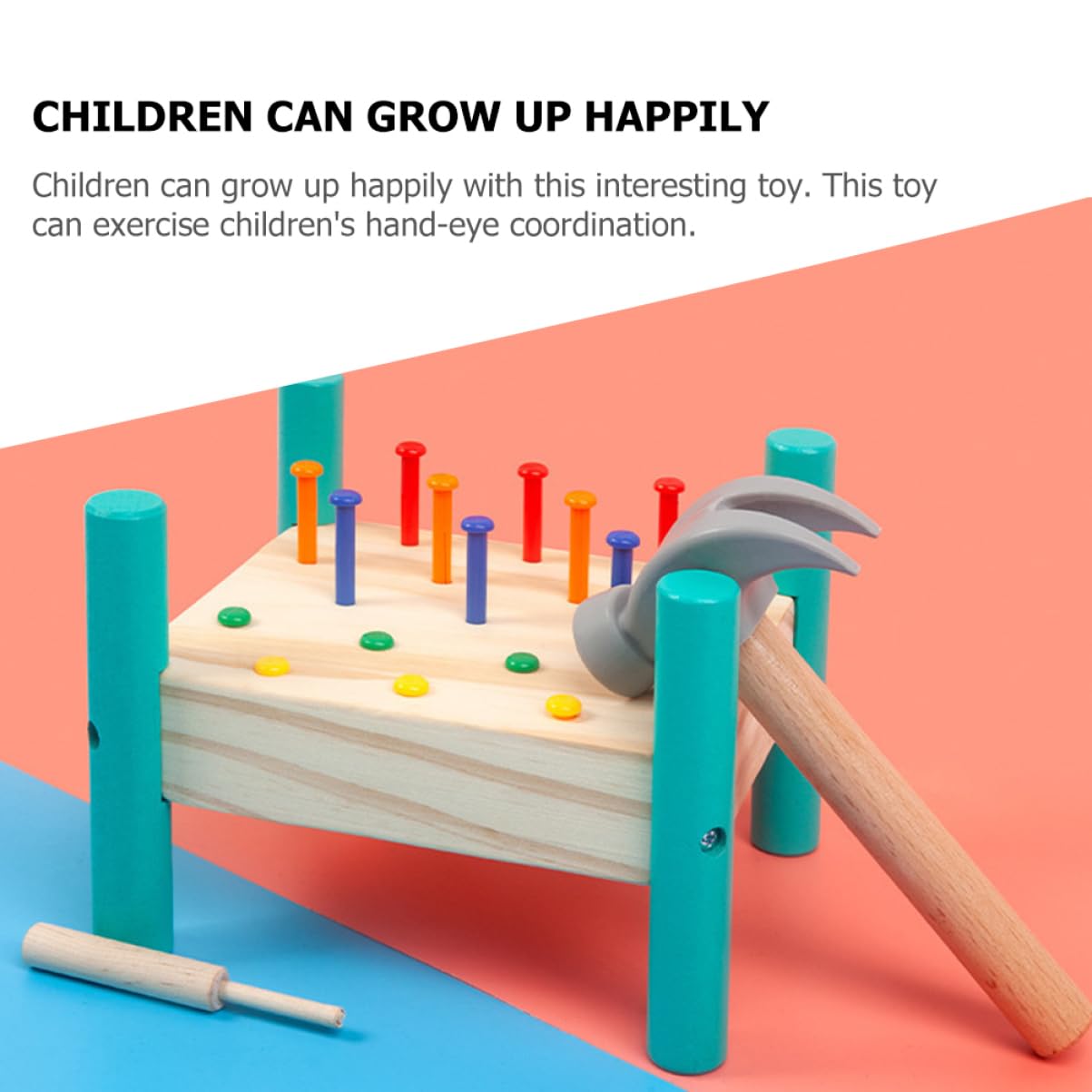 Hohopeti Wooden Hammering and Pounding Toy Set - Brain Development & Matching Game for Toddlers - Perfect for Early Learning, Fine Motor Skills Practice, and Montessori Playtime at Home or Preschool