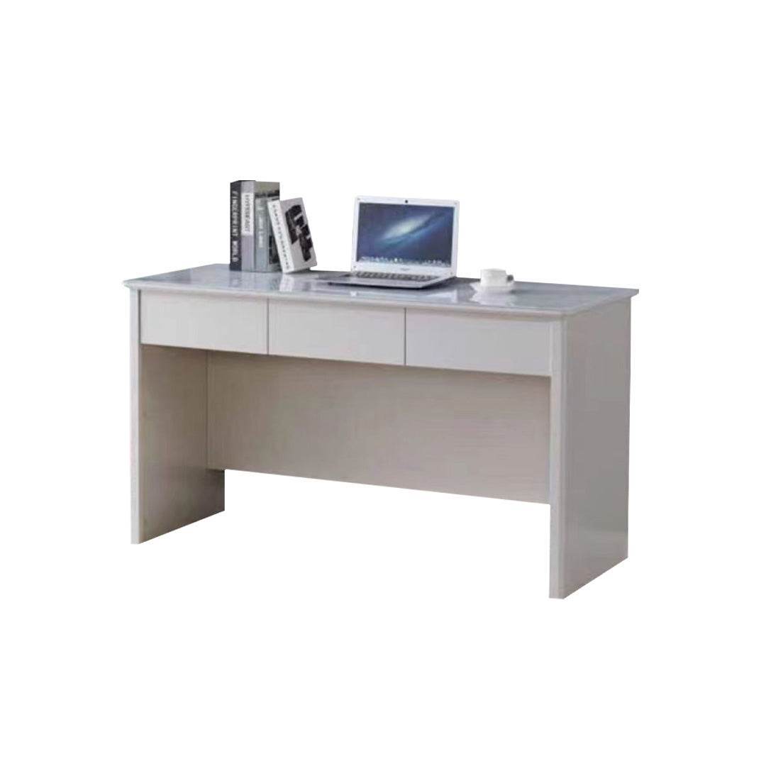 Kevin Study Table with Sintered Stone Top - 55 Inch Modern Writing Desk for Home Office, School & Dorm Room - Sturdy Workstation with Spacious Desktop for Studying, Working & Crafting