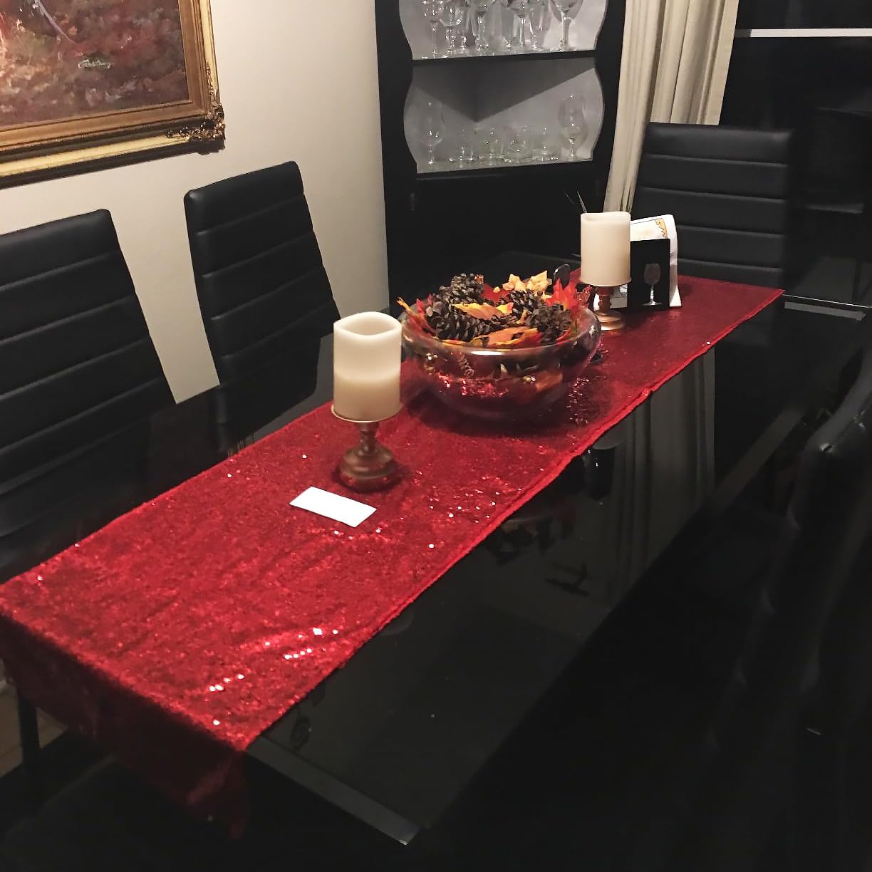 12 Pack Red Sequin Table Runner 12