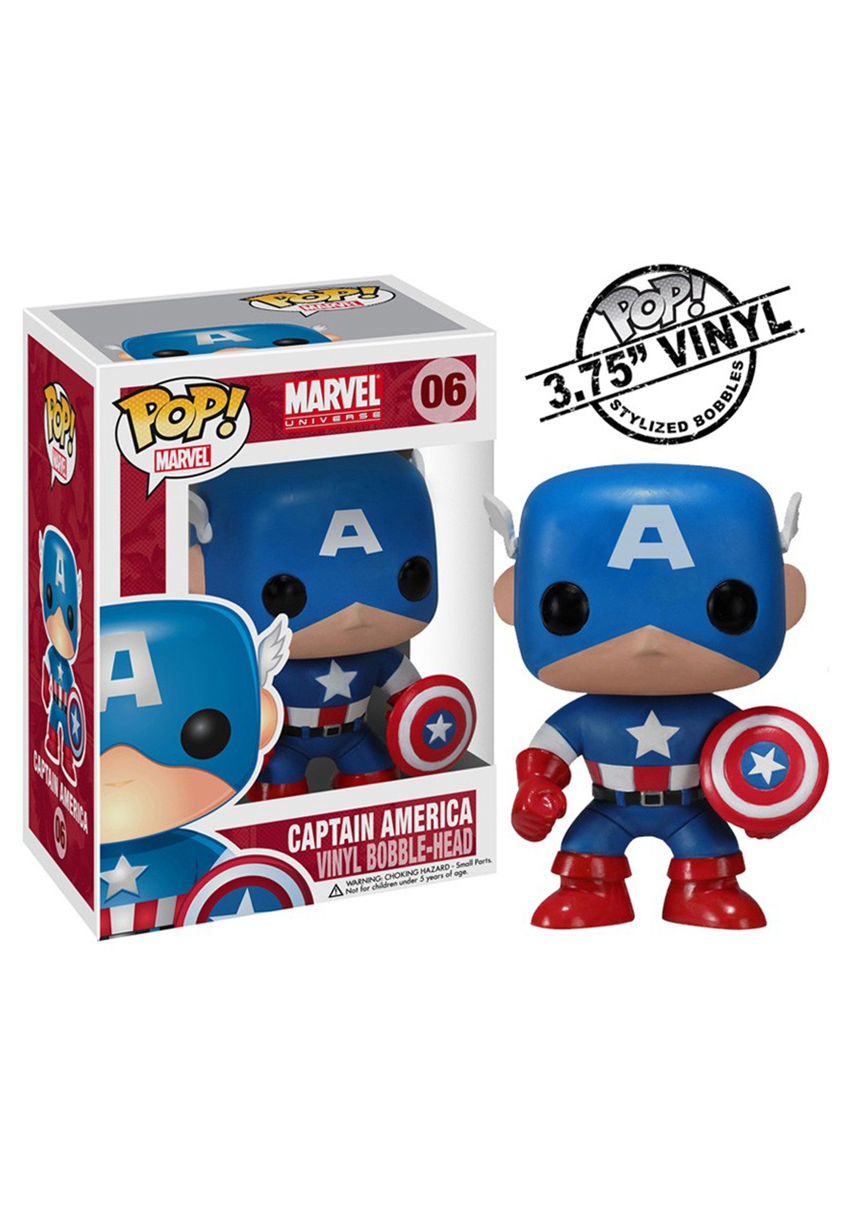 Funko Pop Marvel Captain America Vinyl Figure 3.75 Inch - Collectible Action Figure for Marvel Fans | Perfect for Display, Gifts & Comic Book Collections