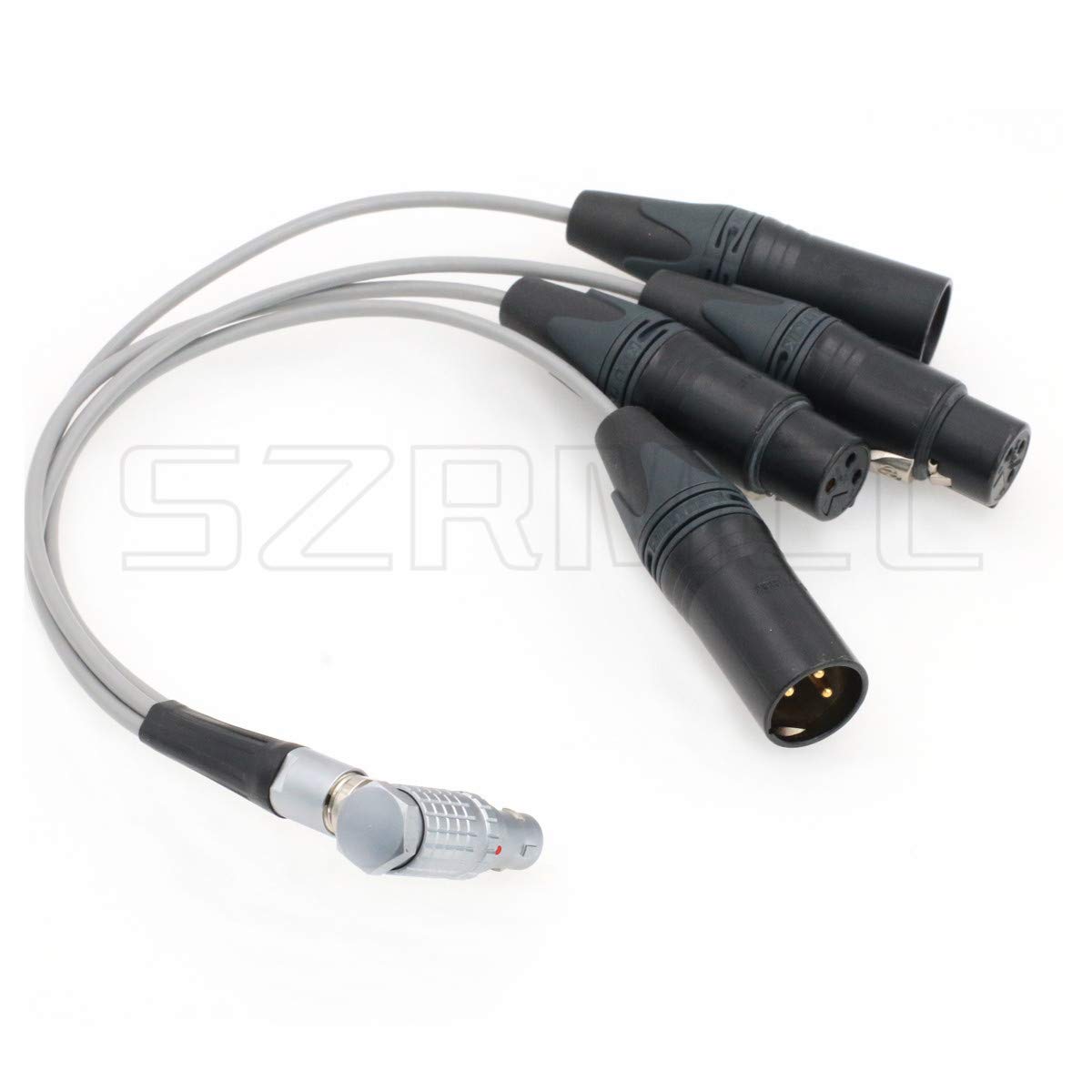10-Pin to 4X 3-Pin XLR Male Female Audio Breakout Cable for Atomos Shogun Inferno 7 Monitor Recorder - Right Angle Connector - Professional Mic Input Output Solution for Studio Recording & Live Streaming