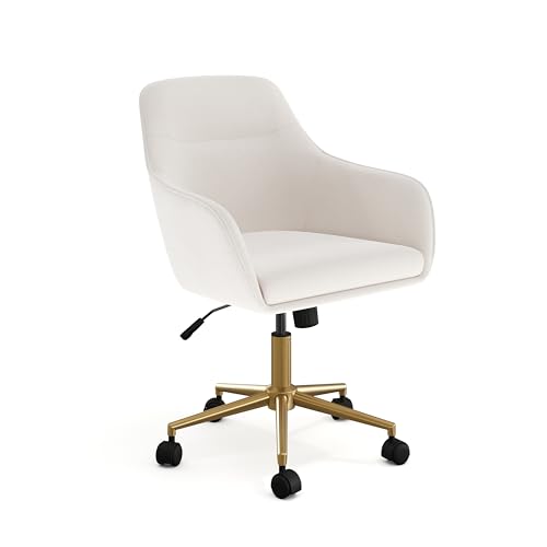 Off White Fabric/Polished Brass Frame