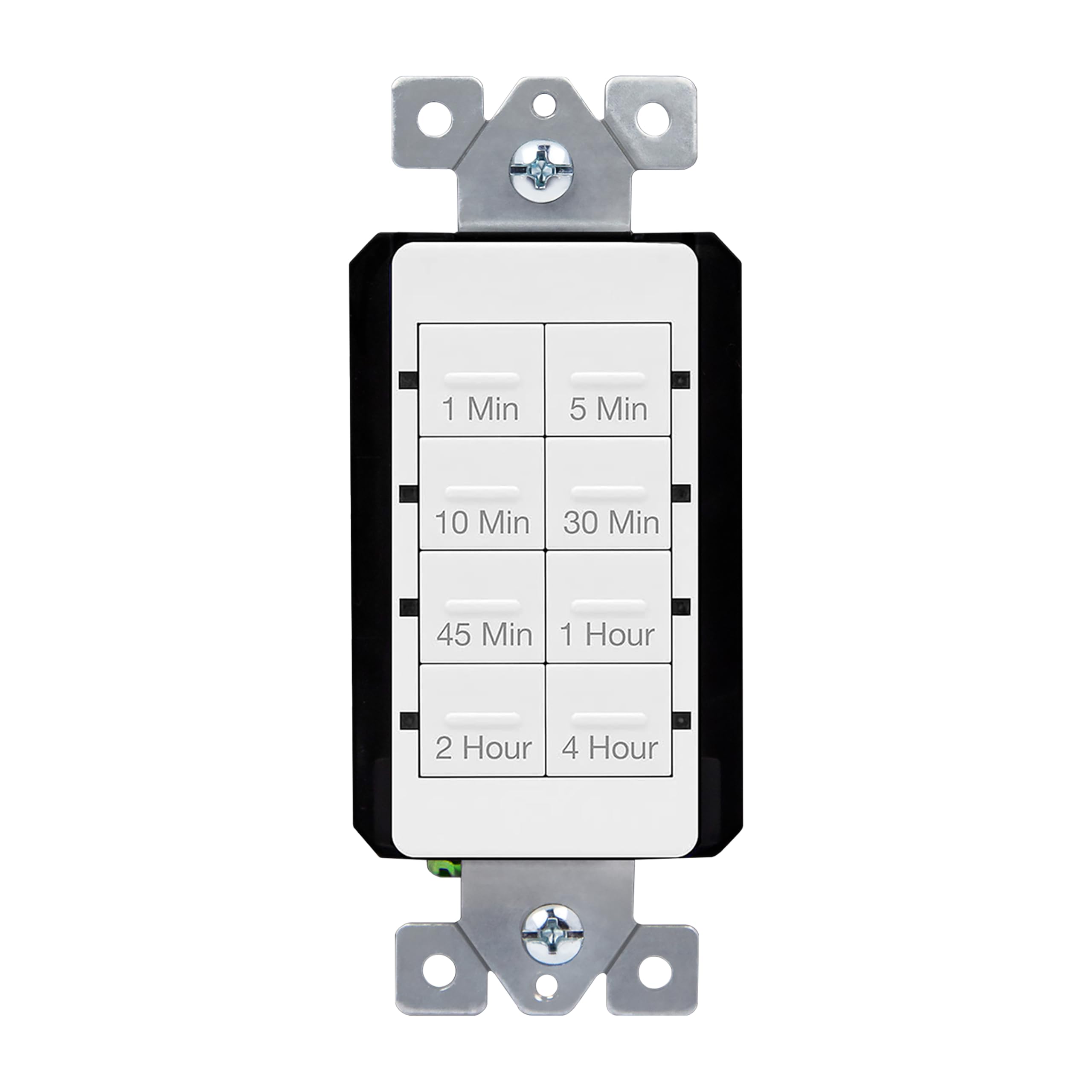 TOPGREENER Countdown Timer Switch - 1-5-10-30-45 Min & 1-2-4 Hour Adjustable Bathroom Timer for Fans, Lights & Ventilation - 600W LED/1/2HP Capacity with Neutral Wire - UL Listed White Wall Switch (TGT08) - Perfect for Bathrooms, Kitchens & Laundry Rooms