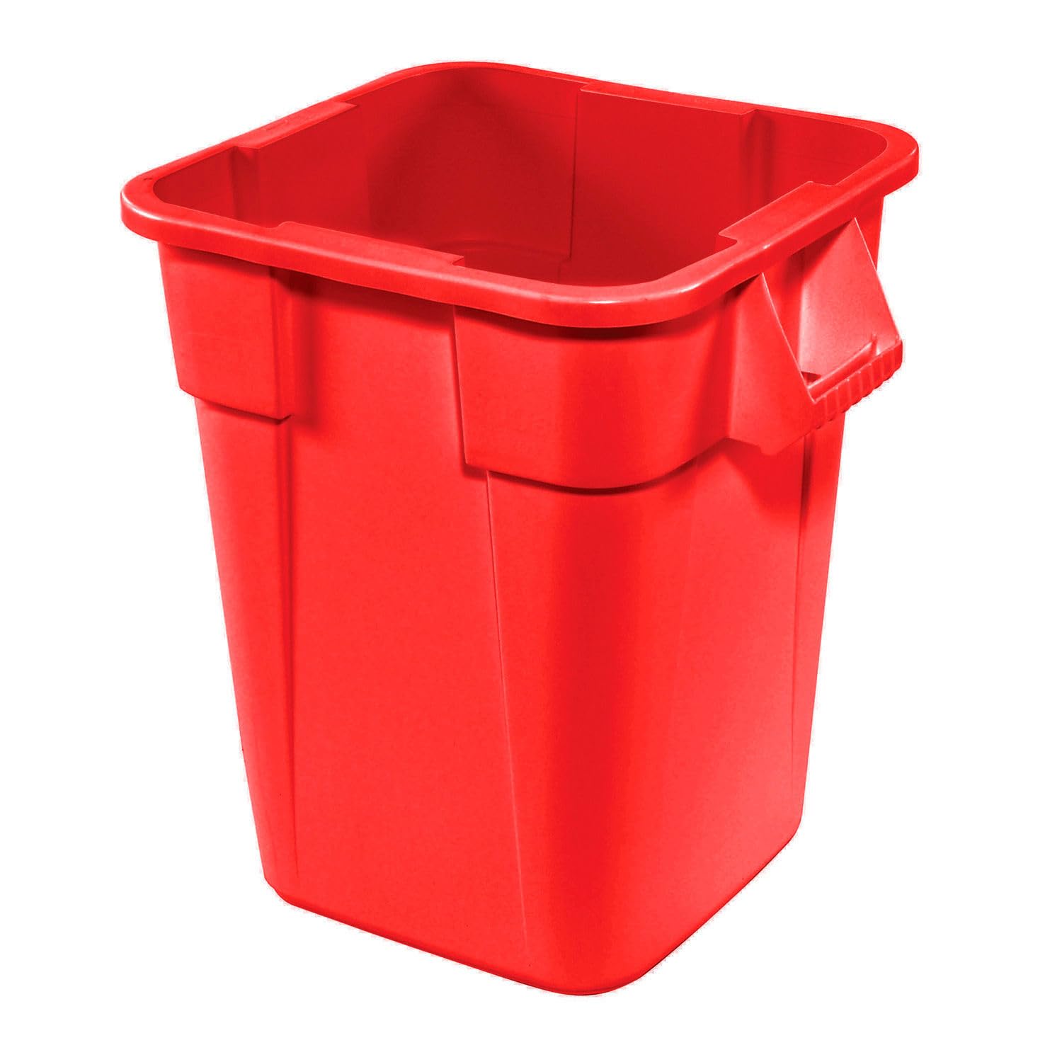 Rubbermaid 28 Gallon Square Red Trash Can - Heavy Duty Waste Bin for Kitchen, Office, Garage & Outdoor Use