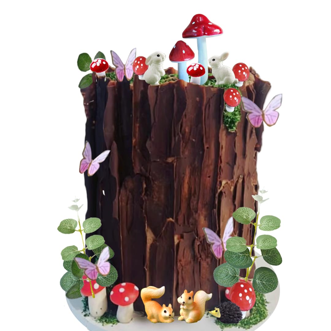 Woodland Animal Cake Toppers - Forest Mushroom Decor for Baby Shower, Birthday & Woodland Theme Party | Perfect for Baby's 1st Birthday, Gender Reveal & Nursery Decorations
