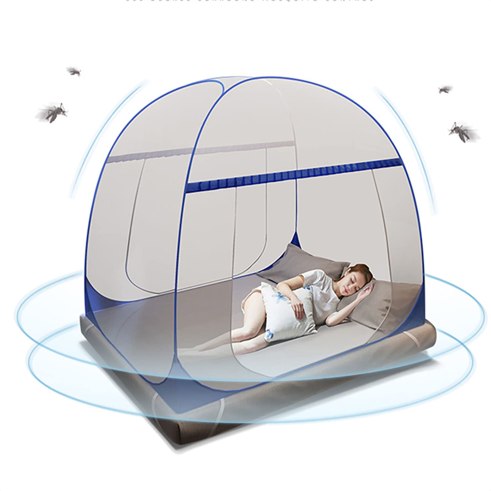 Foldable Yurt Mosquito Net with Full Bottom - Easy Installation Canopy Tent for Bedroom Decor & Outdoor Travel | Perfect for Camping, Glamping, and Home Protection