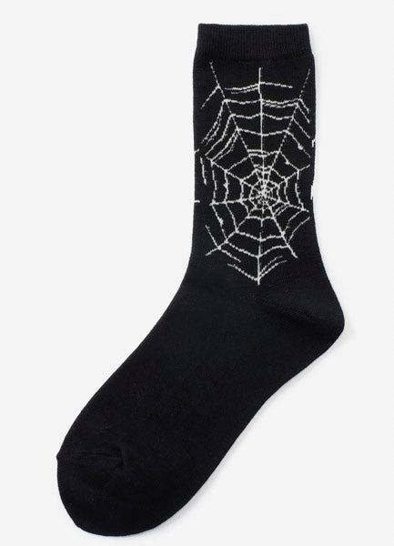 Spider Web Cotton Plain Stitch Socks for Men & Women - Comfortable Halloween Novelty Socks for Cosplay, Costume Parties & Everyday Wear