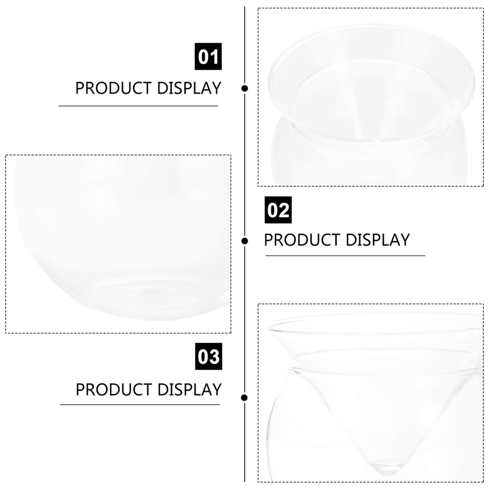 Premium Clear Glass Salad Bowl Set - Hemoton Glass Tableware for Fruit, Salad, Dry Ice & Desserts - Perfect for Entertaining, Parties & Everyday Dining