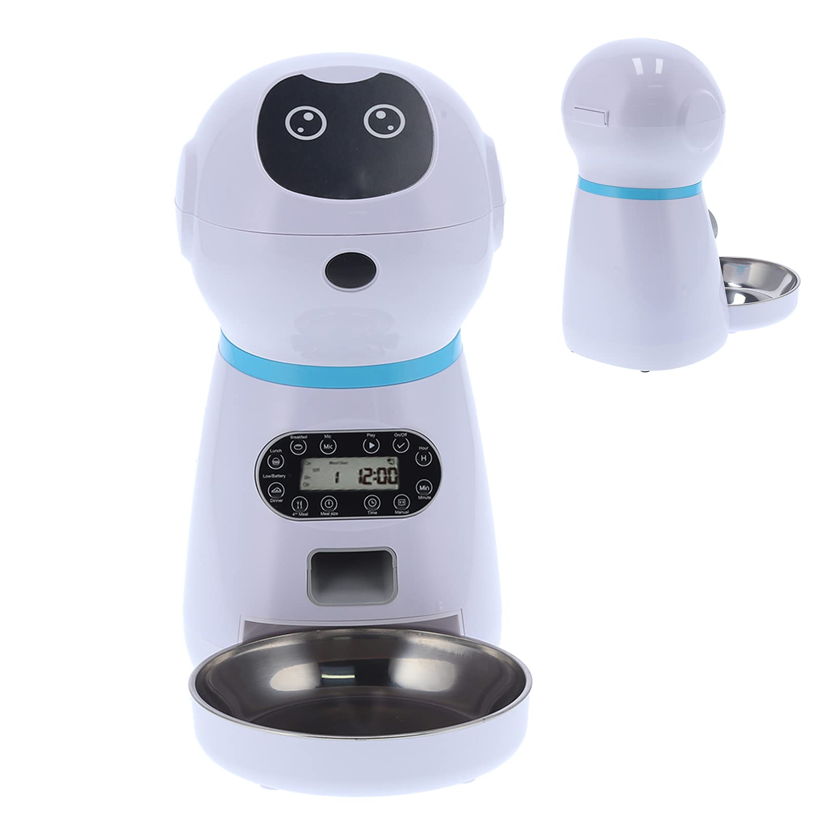 Honio Automatic Pet Feeder - Smart Robot-Shaped Dog Food Dispenser with Bowl for Cats & Dogs | Perfect for Home, Travel & Busy Pet Owners