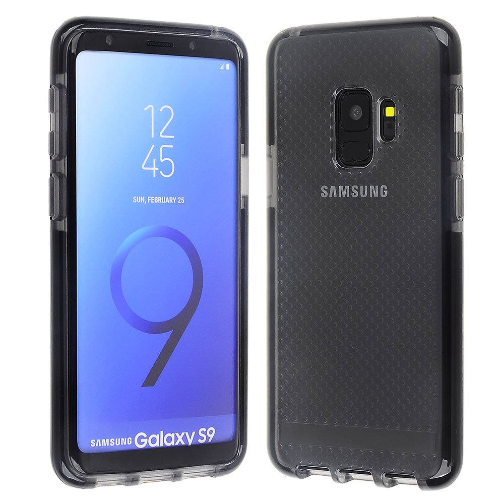 Samsung Galaxy S9 TPU Case - Clear Black Textured for Grip & Protection
