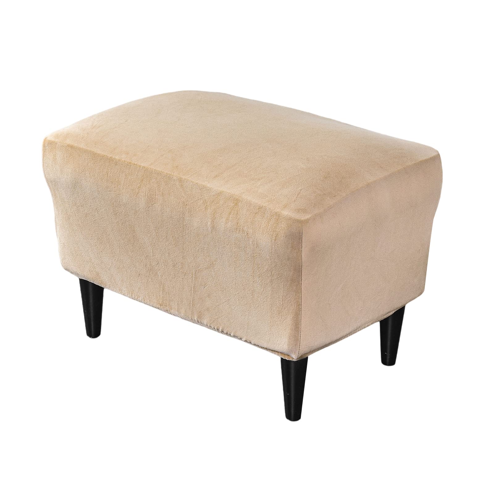 CRFATOP X-Large Velvet Ottoman Chair Slipcover - Stretchable Rectangle Storage Stool Cover with Elastic Bottom for Footrest, Sofa & Furniture Protection | Perfect for Living Room, Bedroom & Home Decor