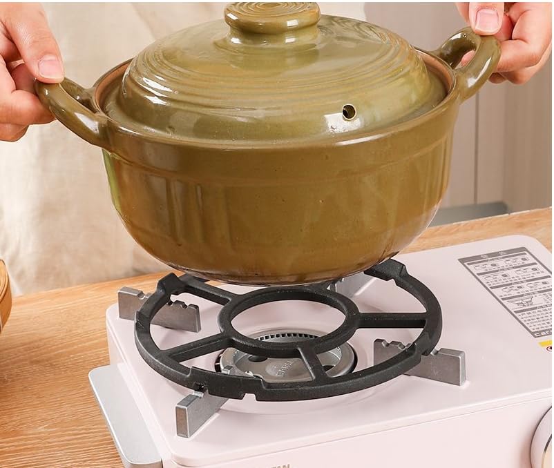 Cast Iron Trivet - Non-Slip Wok Pan Support Stand & Gas Ring Reducer for Kitchen Stove Hobs - Perfect for Coffee Pots, Moka Pots & Cooking Utensils - Durable Kitchen Accessory for Gas Stoves & Countertop Protection