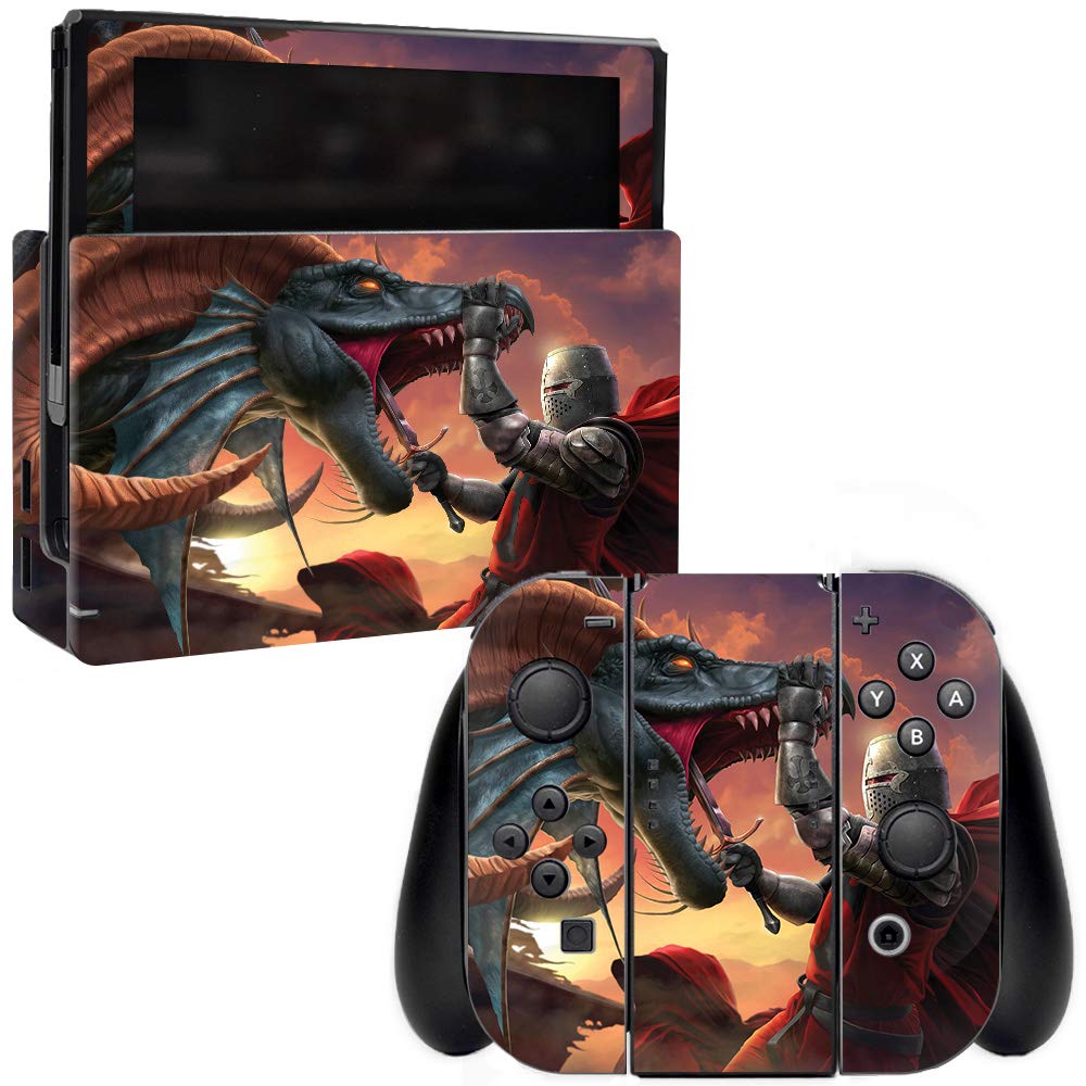 MightySkins Protective Vinyl Decal Wrap Cover for Nintendo Switch - Dragon Slayer Design | Durable, Customizable Skin | Easy to Apply & Remove | Made in USA | Perfect for Gaming, Travel & Personalization