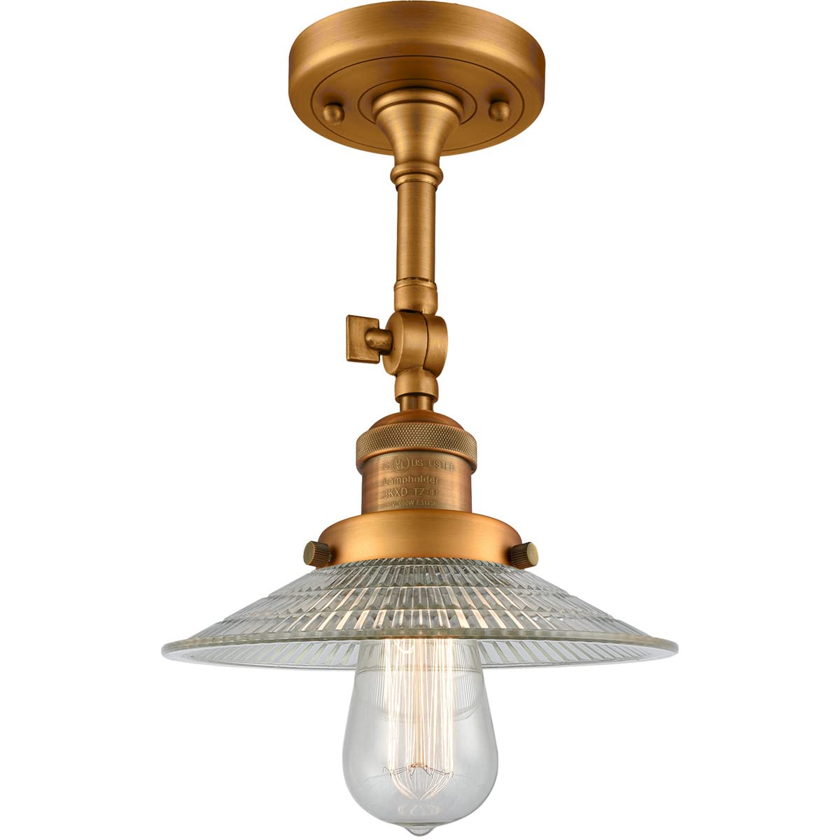 Innovations 201F-BB-G2-LED Brushed Brass Semi-Flush Mount Ceiling Light Fixture - Perfect for Bedroom, Hallway & Kitchen Lighting