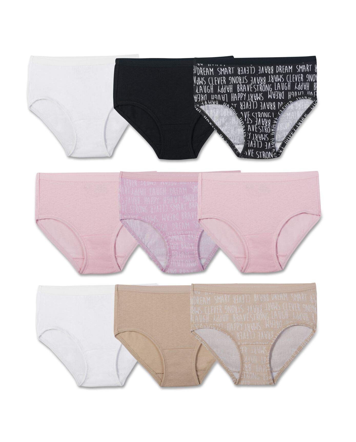 Fruit of the Loom Girls' Big Cotton Brief Underwear - Soft Comfortable Underwear for Kids - Perfect for School, Play & Everyday Wear