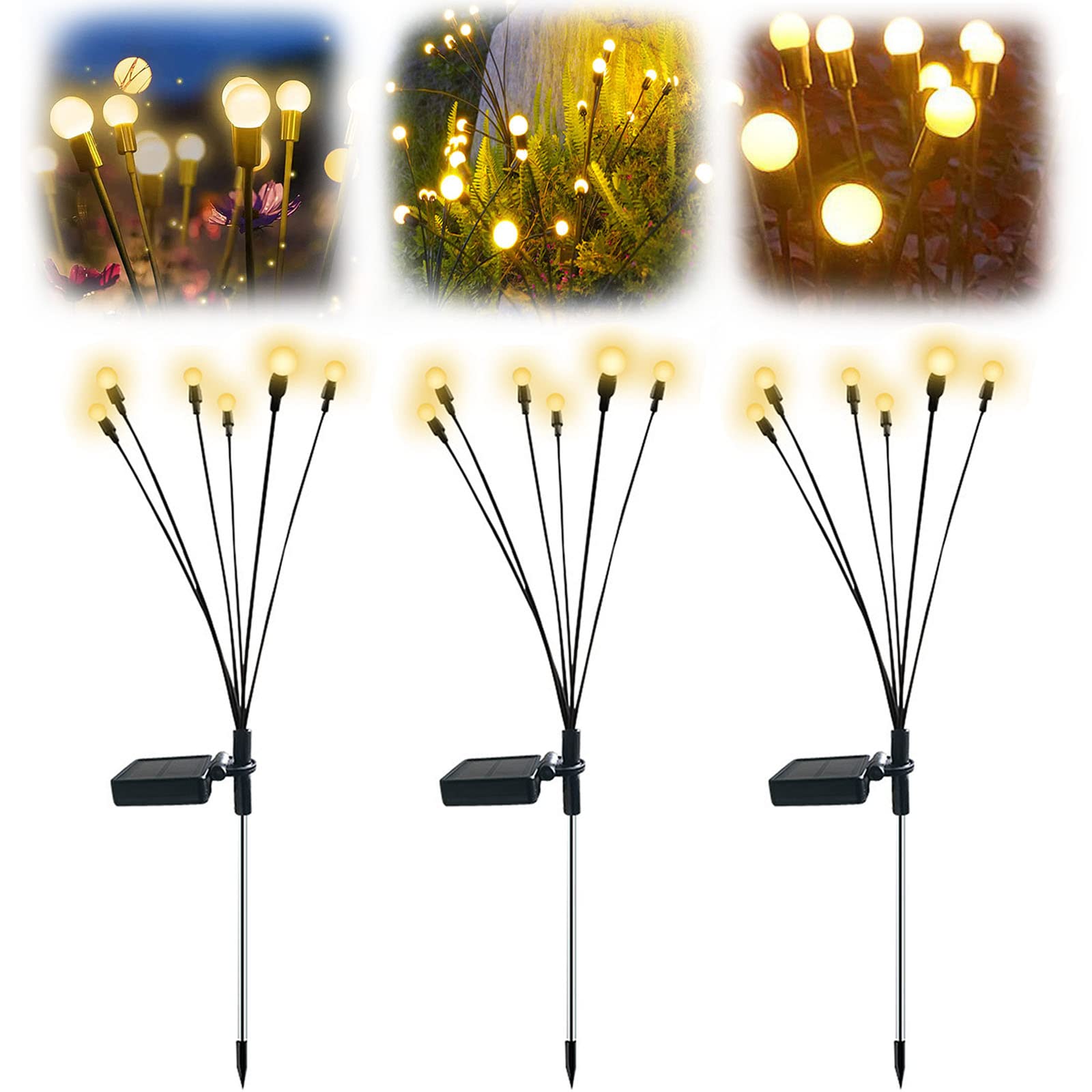 Solar Firefly Lights Outdoor - Waterproof Wind Swaying for Garden Decor