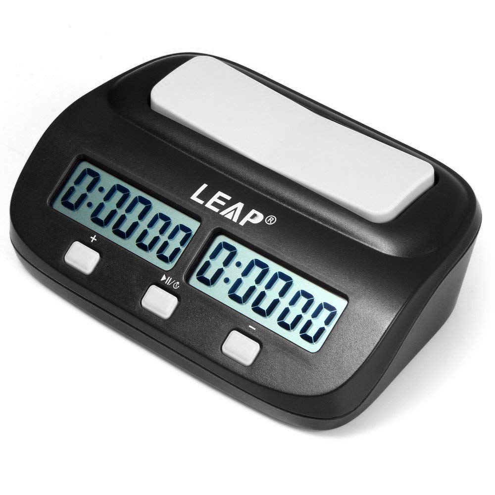 Digital Chess Clock with Count Up/Down & Bonus Delay - Portable Chess Timer for Tournaments & Training (Black) - Perfect for Competitive Play, Home Practice & Chess Clubs