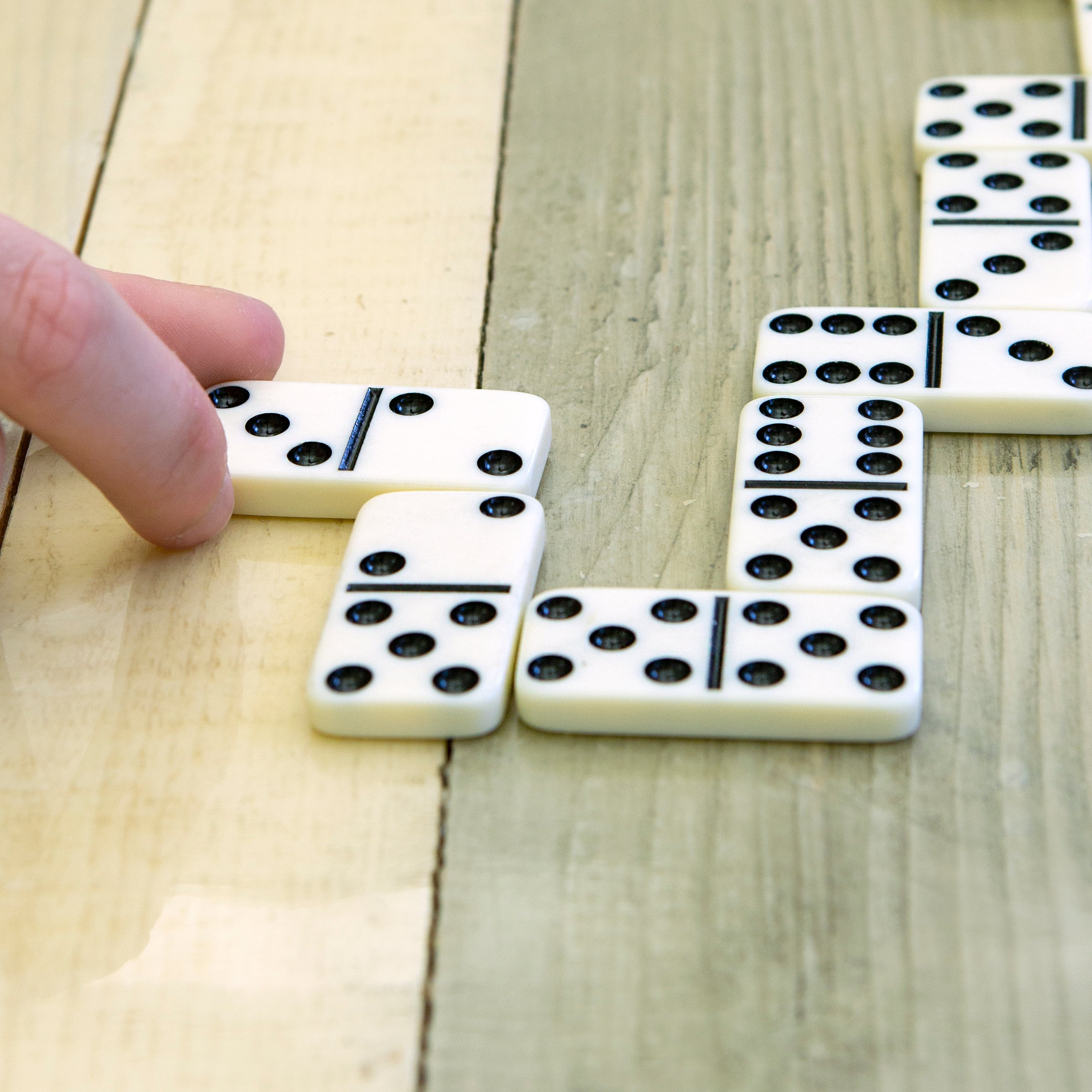 Premium Double-Six Dominoes Set - 28 Pieces with Wooden Case for Family Game Night, Parties, and Educational Fun