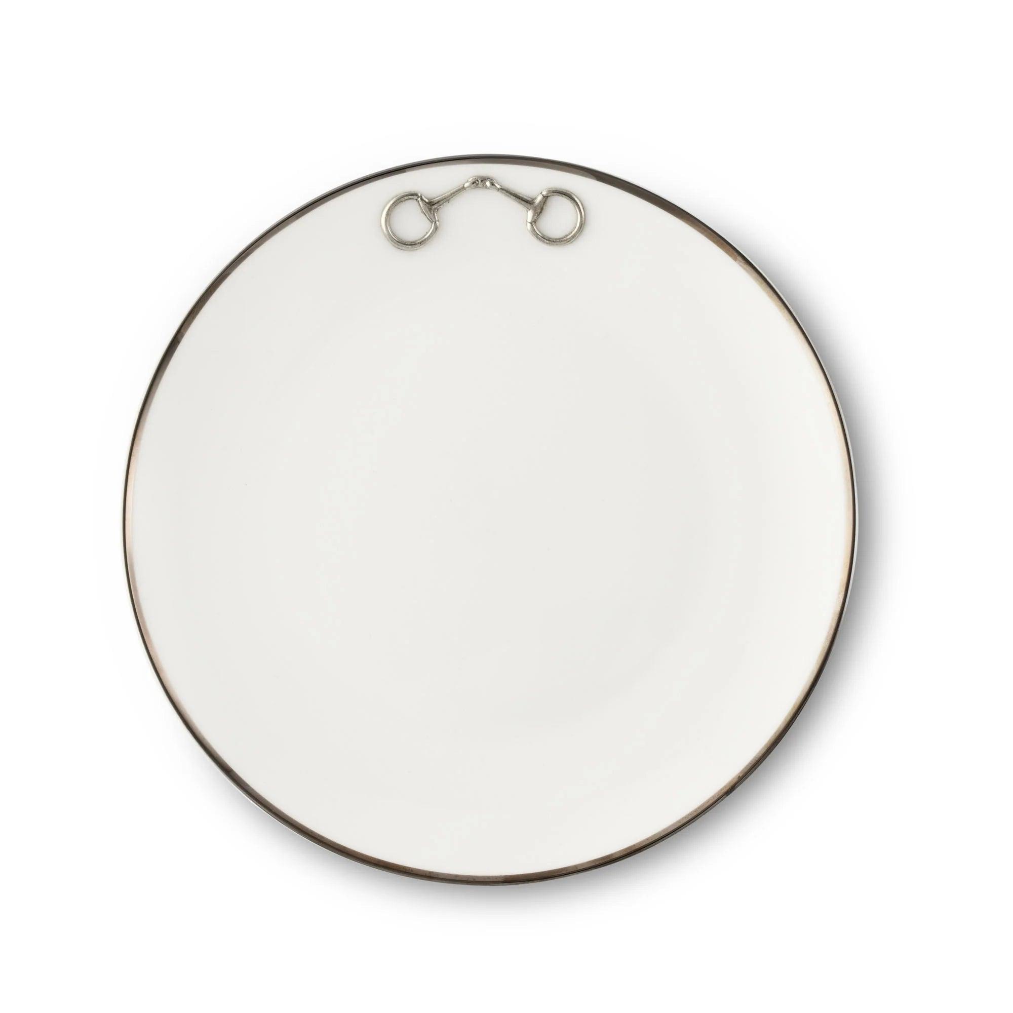 Premium Snaffle Bit Horse Training Equipment & Platinum Salad Plate Set for Equestrian Dining - Perfect for Horseback Riding Events and Elegant Dinner Parties