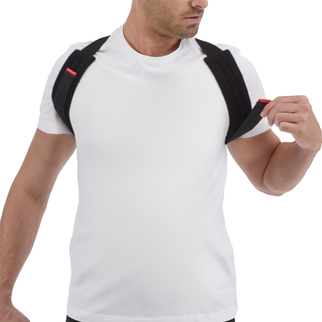 Mueller Adjustable Posture Corrector - Back Brace for Pain Relief & Improved Alignment - Perfect for Office Work, Driving & Daily Activities