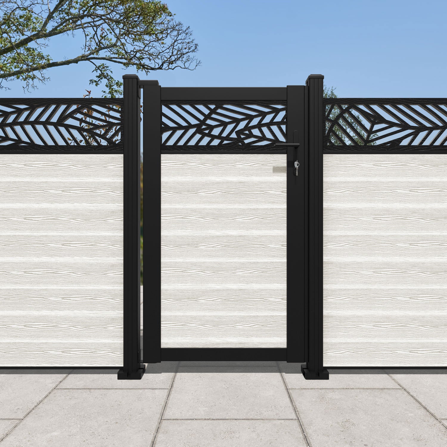 Classic Habitat Pedestrian Gate - Light Stone Color | Durable Outdoor Walkway Entrance | Perfect for Gardens, Yards & Driveways
