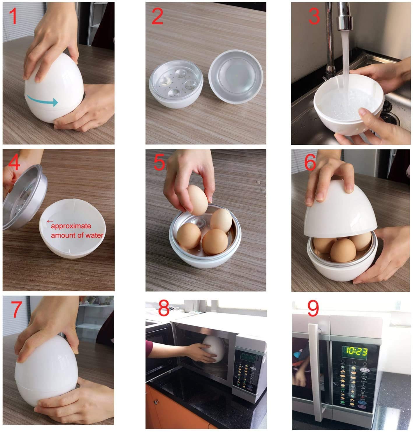 Microwave Egg Cooker - BPA-Free Plastic Egg Poacher for Soft, Medium, or Hard Boiled Eggs - Cooks Up to 4 Eggs in 8 Minutes - Perfect for Breakfast Meal Prep, Keto Diet & Quick Healthy Snacks