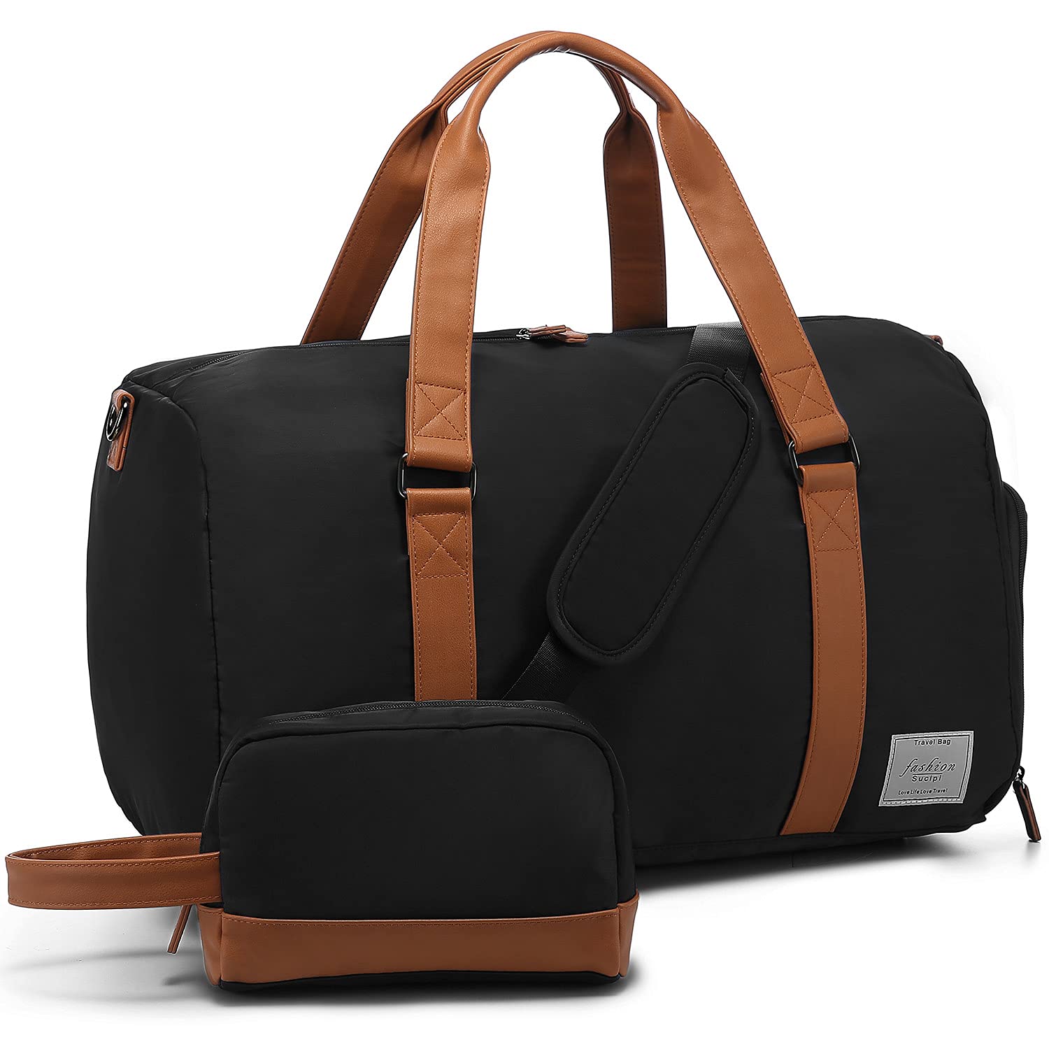 Lightweight Water-Resistant Travel Duffel Bag for Women - Large Carry-On Weekender with Shoes Compartment & Toiletry Bag - Perfect for Overnight Trips, Gym, and Weekend Getaways