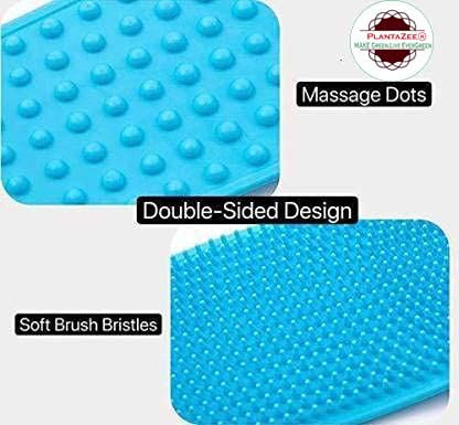 PlantaZee Silicone Body Scrubber - Dual-Sided Exfoliating Belt for Shower & Spa, Pack of 2
