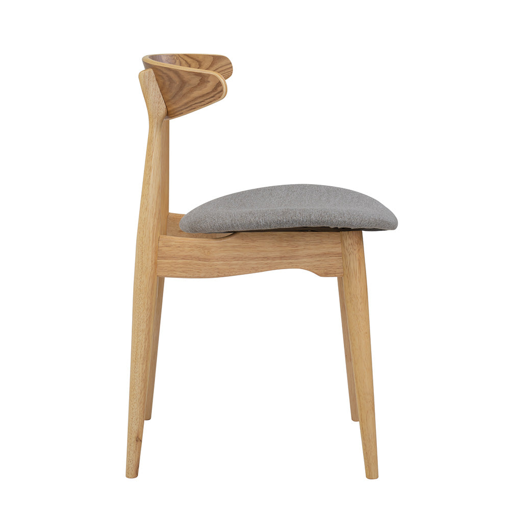 Tricia Dining Chair - Solid Oak Wood Frame with Grey Upholstery - Perfect for Kitchen, Dining Room & Home Office