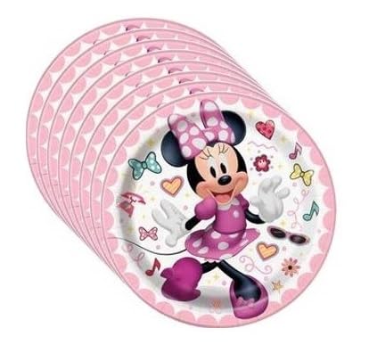 Disney Minnie Mouse Birthday Party Supplies Set - 24 Dessert Plates, 32 Beverage Napkins, 1 Dinosaur Sticker Sheet for Kids' Birthday Decorations | Perfect for Birthday Parties, Baby Showers & Themed Events