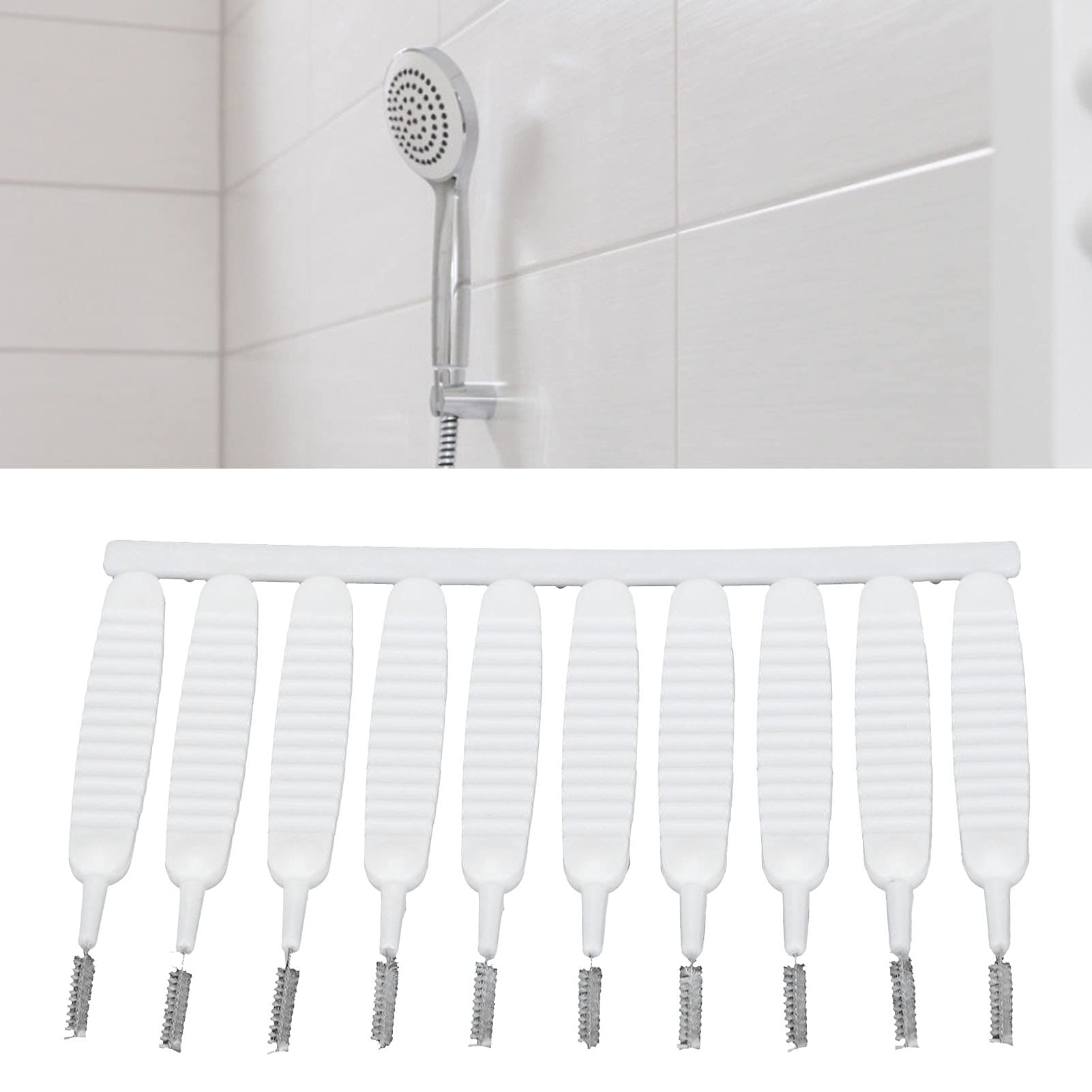 10PCS Shower Hole Cleaner Brush - Anti-Clogging Showerhead Cleaning Tool for Bathroom & Kitchen Faucets - Perfect for Removing Mineral Deposits & Hard Water Stains