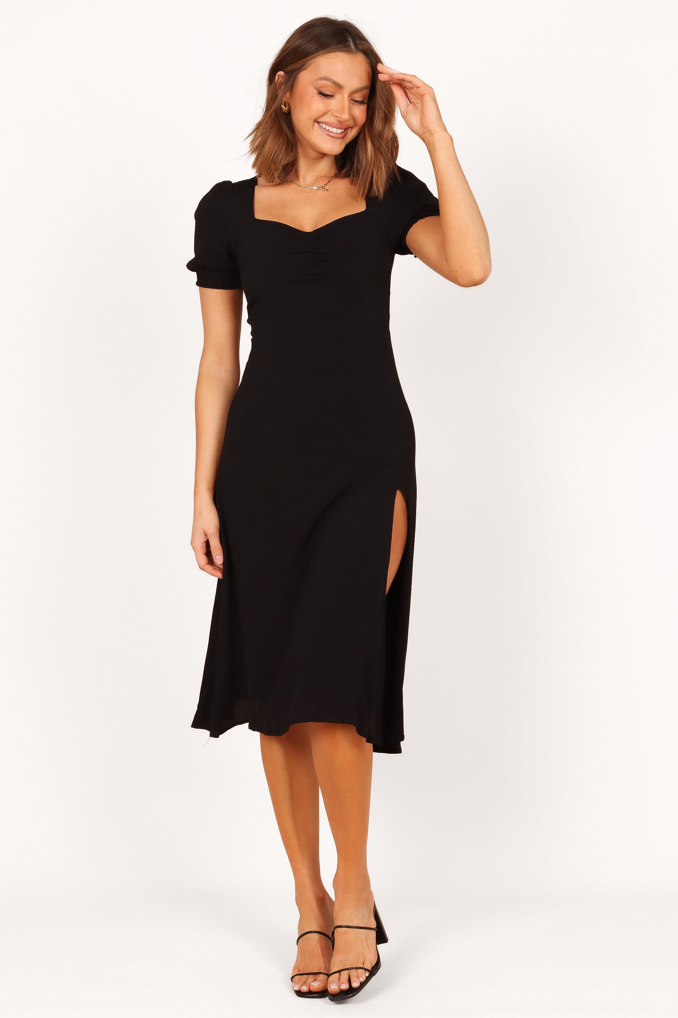 Franklin Dress - Elegant Ebony Black Women's Formal Dress for Evening Parties, Weddings & Special Occasions