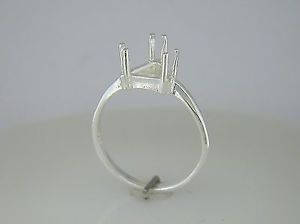 Solid Sterling Silver or 14kt Gold 5-10mm Trillion Cut Pre-Notched Blank Ring Shank Setting - Size 7 (163475/143475) - Perfect for Jewelry Making, DIY Crafting & Engagement Ring Settings