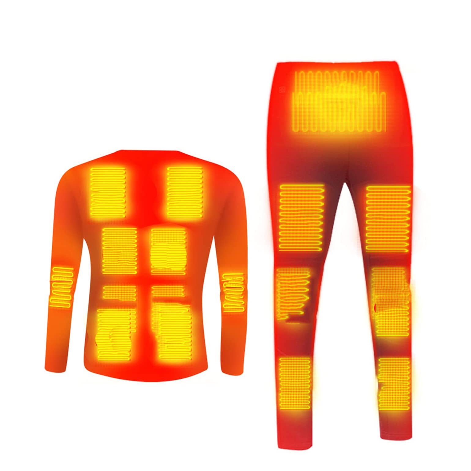USB Heated Thermal Underwear Set for Men - Smart App & Bluetooth Control with 20 Heating Zones - Winter Base Layer for Skiing, Hiking & Outdoor Activities