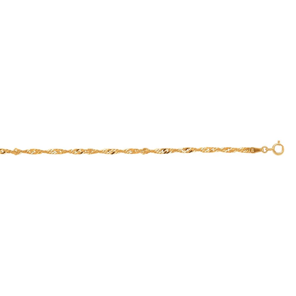 10K Gold 2.2mm Singapore Chain Necklace for Men - Durable & Stylish Jewelry for Everyday Wear, Gifts & Special Occasions