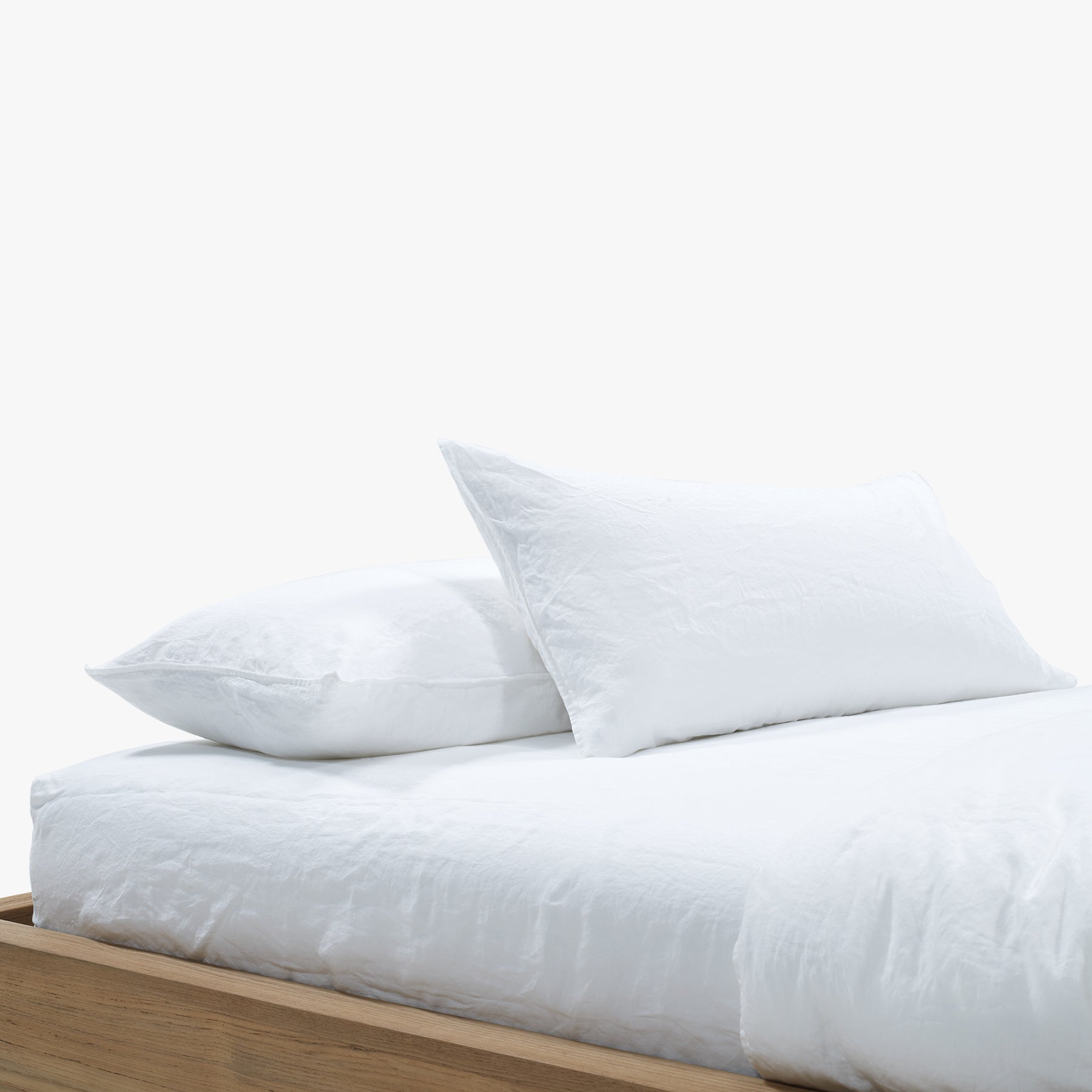 Premium Set of 2 White Linen Pillow Shams - Soft & Breathable Bedding for Cozy Home Decor - Perfect for Master Bedroom, Guest Room & Airbnb Styling