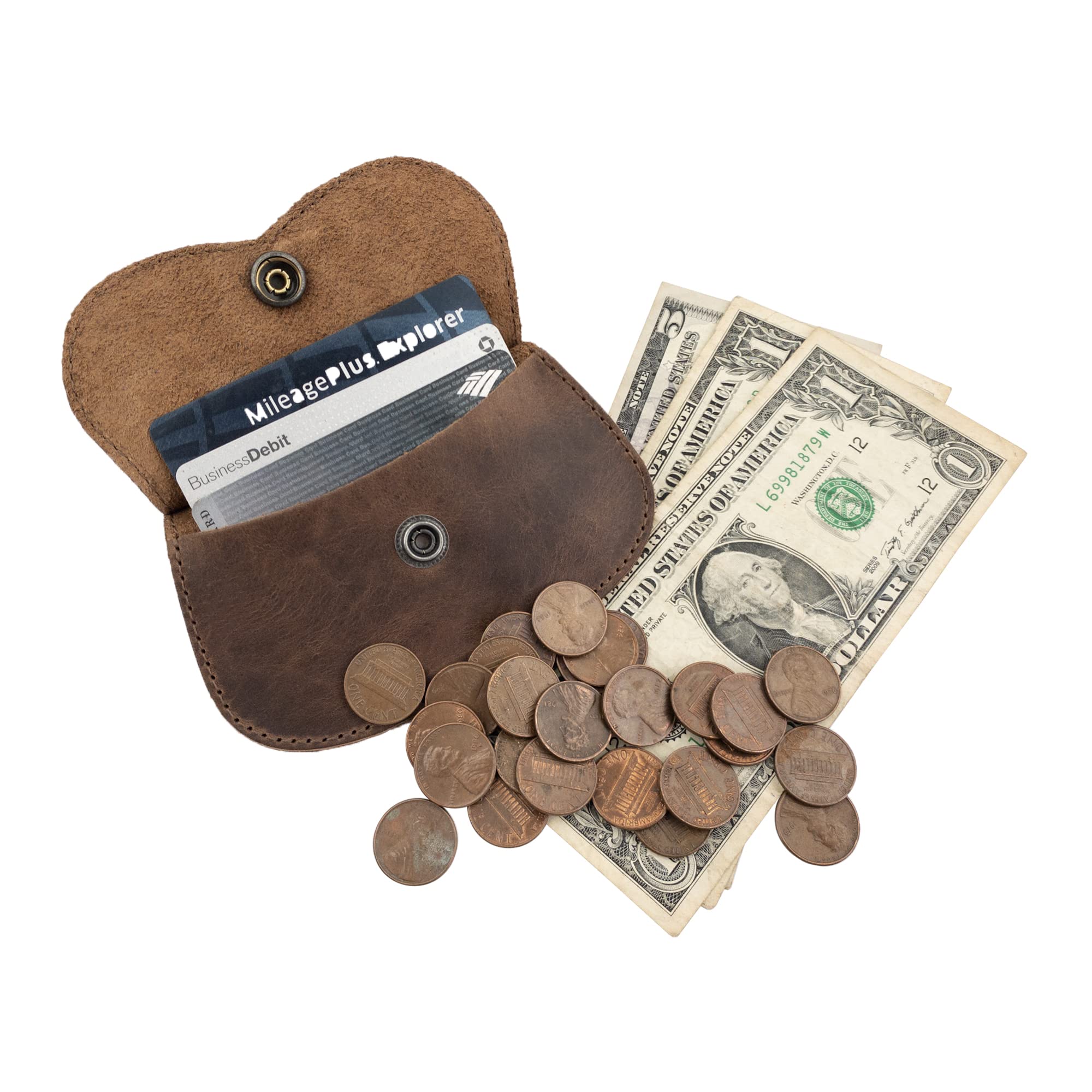 Handmade Full Grain Leather Cat Shape Wallet by Hide & Drink - Bourbon Brown | Stylish & Durable Women's Accessory for Everyday Use & Gift Giving
